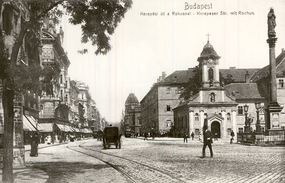A Kerepesi út a Rókussal, képeslap 1906-ből - Magyar Kereskedelmi és Vendéglátóipari Múzeum, CC BY-NC-ND