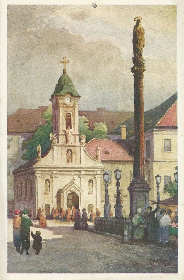 A Szent Rókus-kápolna, képeslap 1924-ből - Magyar Kereskedelmi és Vendéglátóipari Múzeum, CC BY-NC-ND