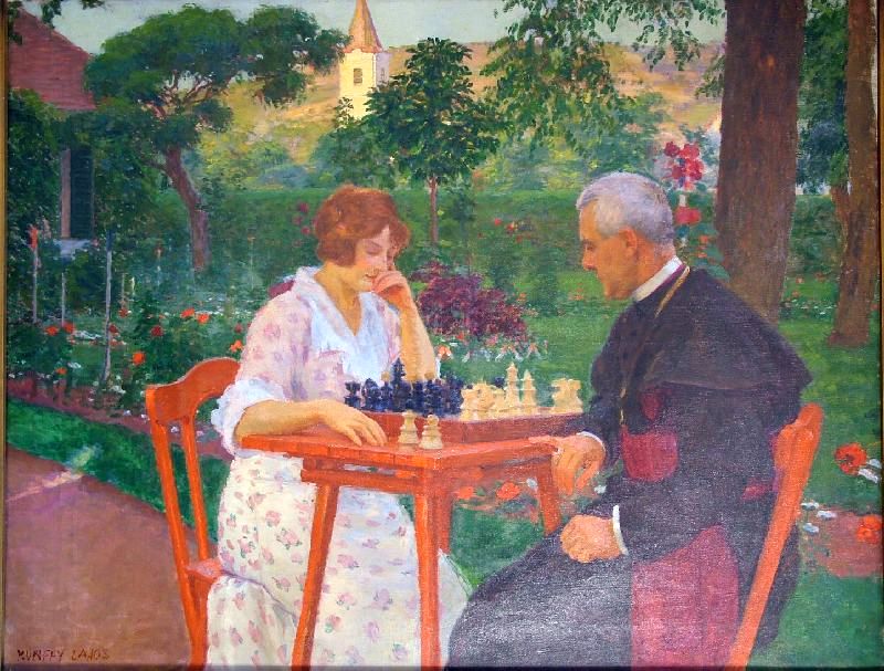 Sakkozók a kertben - Rippl-Rónai Megyei Hatókörű Városi Múzeum, CC BY