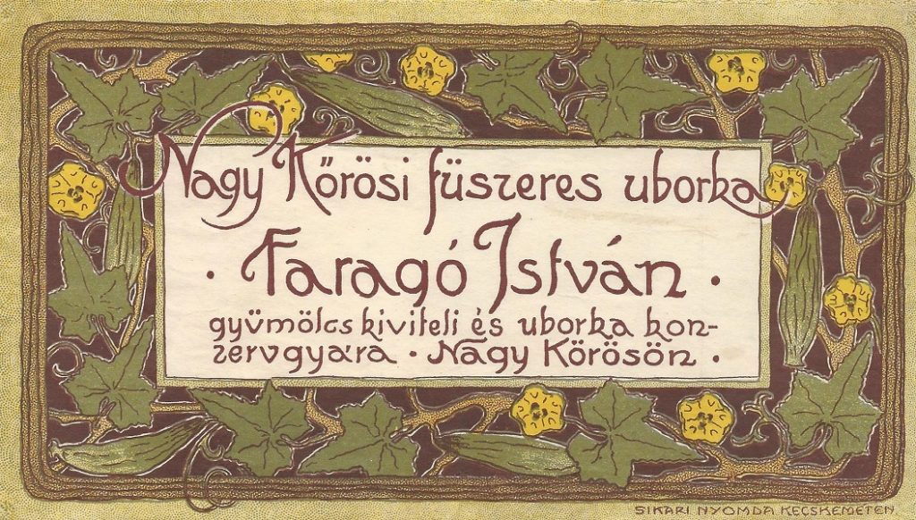 Nagykőrösi fűszeres uborka árucímke - Magyar Kereskedelmi és Vendéglátóipari Múzeum, CC BY-NC-ND