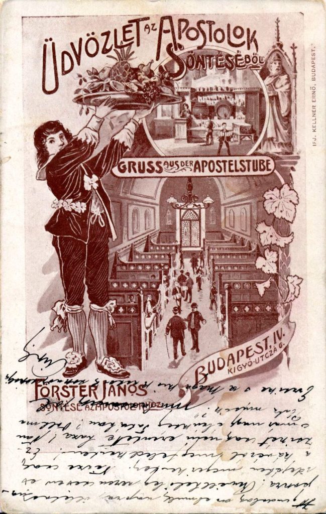 Üdvözlet az Apostolok söntéséből - képeslap, Budapest, 1904 - MKVM, CC BY-NC-ND