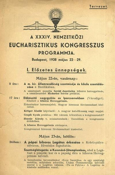 Az 1938-as kongresszus programja (MaNDA)